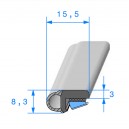 Joint bi-dureté adhésif - 15.5x8.3mm