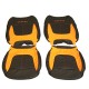 Garnitures de sièges avant et banquette arrière en cuir et écofibre noir/orange pour Renault Captur Intens