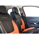 Garnitures de sièges avant et banquette arrière en cuir et éco-fibre noir/orange pour Renault Captur Intens